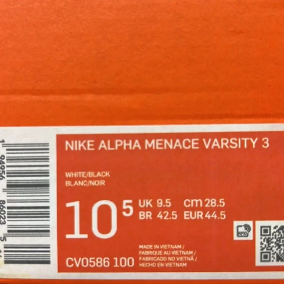 Mens Nike Alpha Menace Varsity 3 Shark Football Cleat Size 10.5 (CV0586-100) - Picture 10 of 10
